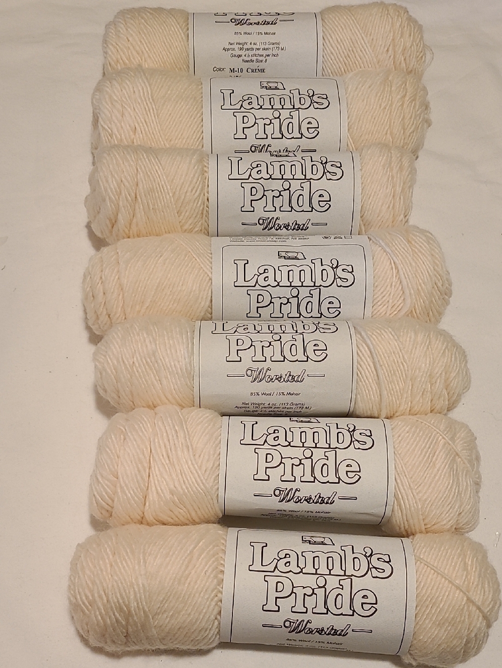 Lamb's Pride Worsteal Wool Mohair Cream 7 Skeins Crochet Crafts Brown Sheep Co.